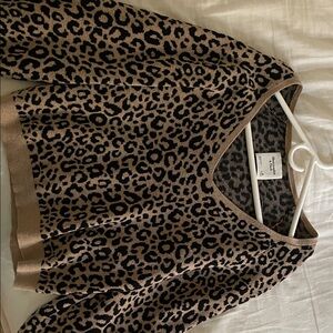 Abercrombie & Fitch Leopard Print Sweater - Brown and Black